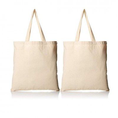 MAINDAIS Canvas Multipurpose Organic Cotton Shopping Bags with Extra Strong Handle | Hold 15 kgs | Washable, Lightweight Medium Reusable Grocery Shopping Cloth Bag, Suitable