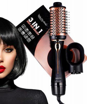 MakeMeeBold 3-in-1 Hot Air Brush by Urban Yog | 1.5-inch Barrel | Hair Dryer Hair Straightener Volumizer Blow Dryer Styling Tool,1200 Watt