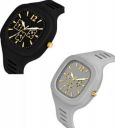 MakeTheStyle New Combo Of Black and Grey Watch - For Men...