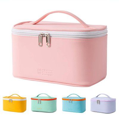 Makeup Bag Zipper Pouch Travel Cosmetic Organizer for Women and Girls, makeup pouch Waterproof Travel bags for Toiletry Bag Accessories Organizer(Pink)
