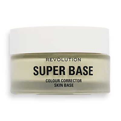 Makeup Revolution Superbase Colour Correcting Green Primer Mattifying Makeup Primer, Powder-Gel Forumla