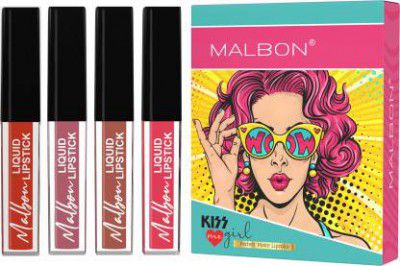 malbon Kiss Me Girl Matte Liquid Lipstick Nude Edition  (multicolor, 16 ml)