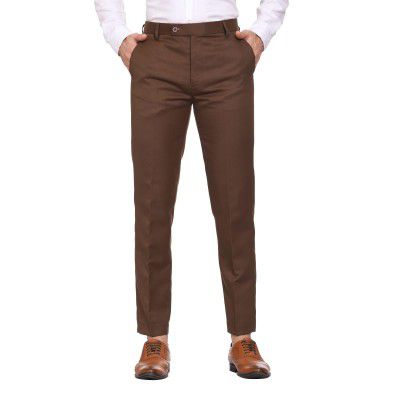 MALENO Slim Fit Men Cotton Blend Formal Trouser