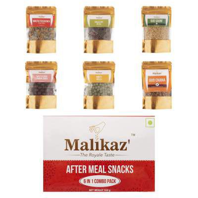 Malikaz' Sweet Chatpata Combo Pack- Gud Chana, Mint Balls, Saunf, Mouth Freshner, 550 g