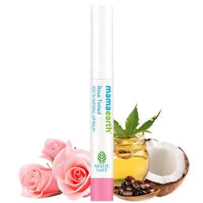 Mamaearth 100% Natural Lip Balm for Women & Men 2g (Rose)