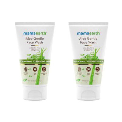 Mamaearth Aloe Gentle Face Wash with Aloe Vera & Glycerin for Sensitive Skin, Dry to Normal Skin - 150 ml (Pack of 2)