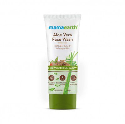 Mamaearth Aloe Vera Face Wash with Aloe Vera & Ashwagandha for a Youthful Glow - 100 ml