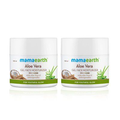 Mamaearth Aloe Vera Gel Face Moisturizer with Aloe Vera & Ashwagandha for a Youthful Glow (Pack of 2) - 100 g
