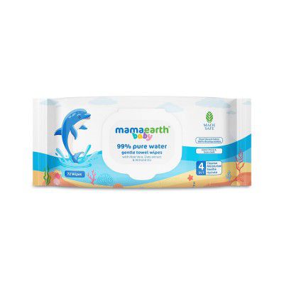 Mamaearth Baby 99% Pure Water Gentle Towel Wipes-72pcs