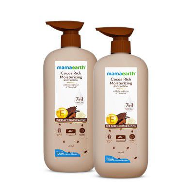 Mamaearth Cocoa Rich Moisturizing Body Lotion with Cocoa Butter 400 ml (Pack of 2)