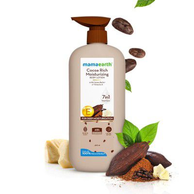 Mamaearth Cocoa Rich Moisturizing Body Lotion with Cocoa Butter - 400ml For Very Dry Skin