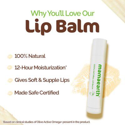 Mamaearth Nourishing 100% Natural Lip Balm with Vitamin E and Shea Butter - 4 g