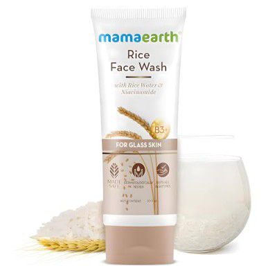 Mamaearth Rice Face Wash With Rice Water & Niacinamide for Glass Skin | For Hydrated & Even Skin Tone | Glowing & Brightened Skin | Korean Skin Care Product | For All Skin Types | For Men & Women | 10
