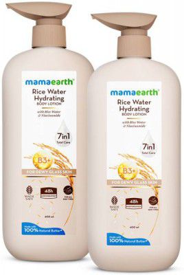 Mamaearth Rice Water Hydrating Body Lotion with Rice Water & Niacinamide for Glass Skin - 800 ml