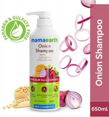 Mamaearth Shampoo for Hair Fall Control & Hair Growth with Onion & Plant Keratin -  650 ml