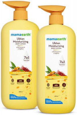Mamaearth Ubtan Moisturizing Body Lotion with Turmeric & Saffron for Glowing Skin  (800 ml)