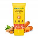 Mamaearth Ultra Light Indian Sunscreen with Carrot Seed & Turmeric | SPF 50 PA ++++ | 80 g...