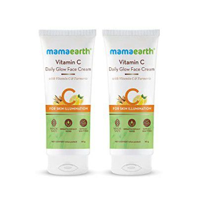 Mamaearth Vitamin C Daily Glow Face Cream With Vitamin C & Turmeric for Skin Illumination - Pack of 2