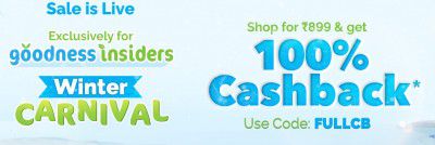 Mamaearth:Winter Carnival Shop Up to ₹899 & Get 100% Cashback