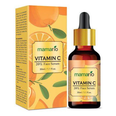 Mamario Professional 20% Vitamin C Serum with Hyaluronic Acid and Vitamin E For Glowing Facial Skin, Anti Acne, Anti Dark Circle, Lighten Dark Spots and Repairing Damaged Skin-30 ML For Men & Women