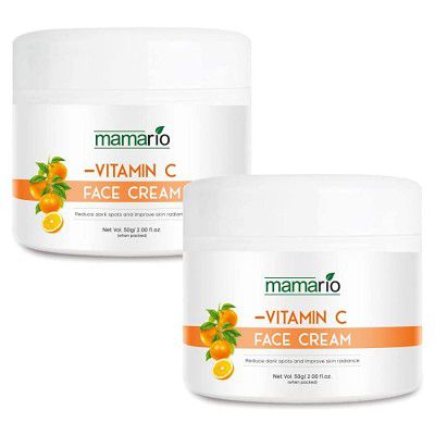 Mamario Vitamin C Face Cream L Ascorbic Acid , Hyaluronic ,Lactic ,Vitamin E (50 g)