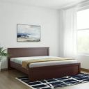 MAMTA DECORATION Engineered Wood Dazzle King Size Bed Without Storage Wooden Bed for Bedroom Living Room Home (Walnut Finish)...