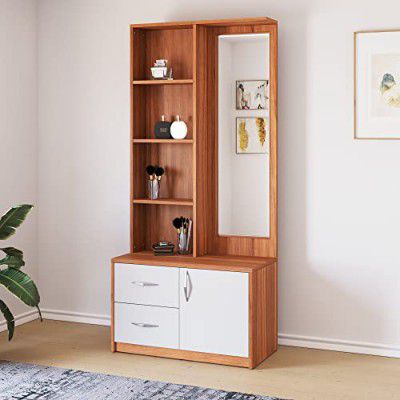MAMTA DECORATION Engineered Wood Dressing Table with Storage for Living Room Bedroom Wooden Vanity Tables (Teak Finish)