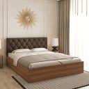 MAMTA DECORATION Engineered Wood Queen Size Bed with Box Storage Upholstered Headboard Wooden Bed for Bedroom Living Room Home (Brown Finish)...