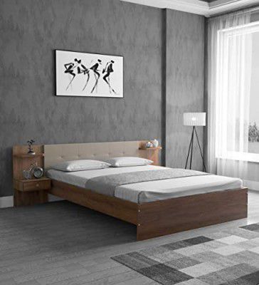 MAMTA DECORATION Engineered Wood King Size Bed with Bedside Wooden