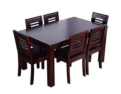 Mamta Decoration Sheesham Wood Wooden Dining Table with 6 Chairs | Mahogany Finish