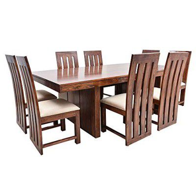 Mamta Decoration Sheesham Wood Furniture Dining Table with 8 Chairs for Living Room (Walnut Finish)