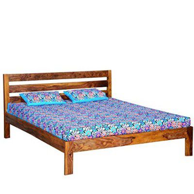 [Extra ₹6061 OFF] Mamta Decoration Sheesham Wood King Size Bed Without Storage for Bedroom | Teak Finish