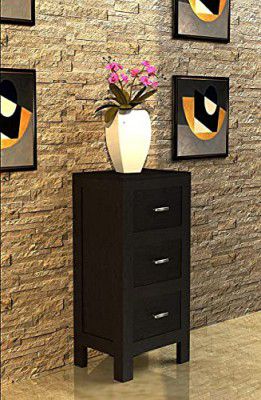 Mamta Decoration Sheesham Wood Smart and Stylish 3 Drawer Storage Bed Side End Table | Dark Brown