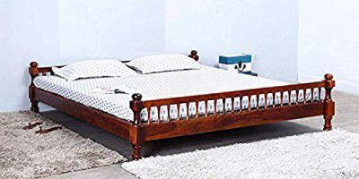 [Extra Rs 5600 OFF] MAMTA DECORATION Sheesham/Rosewood Queen Size Bed Without Storage for Bedroom | Oak Finish (MD-BED-01-OK)