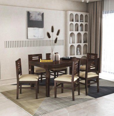MAMTA DECORATION Solid Sheesham Wood Dining Table Set 6 Seater