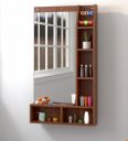MAMTA DECORATION Engineered Wood Wall Mount Dressing Table Mirror with Shelves Storage...