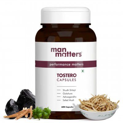 Man Matters Pure Himalayan Shilajit Ashwagandha 20 Natural Herbs 60 Capsules