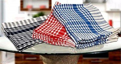 manan Cotton Cleaning Dusting Cloth Table Napkin Multipurpose Kitchen Towel (Multi-coloured)-Pack of 12