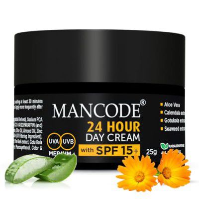 Mancode 24 Hours Day Cream for Men SPF 15+ Sun Tan Protection 25gm
