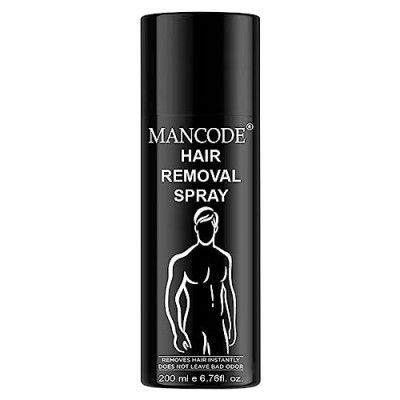 Mancode Hair Removal Cream Spray 200ml for Men | Painless Hair Removal spray For Chest, Back, Legs & Under Arms | Itch & Irritation Free | Hair Removal Wax | Intimate Hygeine From Sweat