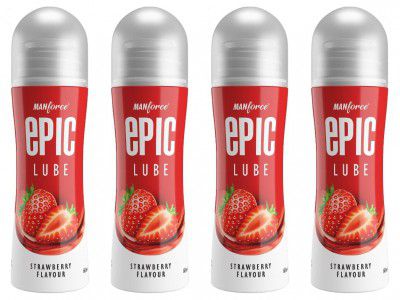 Manforce Epic Strawberry Flavored Lube, 60 ml x Pack of 4