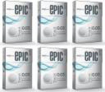 MANFORCE Epic Thinx Condoms for Men| Ultra Thin with 0.03 mm Thickness | 3 Count x 6 Condom  (Set of 6, 18 Sheets)