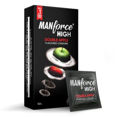 Manforce High Double Apple Flavoured Condoms -10 pcs | Ultra Thin Condom