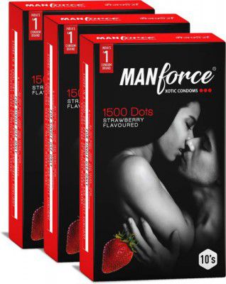MANFORCE Strawberry Condom (Set of 3, 30 Sheets)