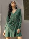 MANGOGreen & Red Sustainable Paisley Print Satin Finish A-Line Dress...