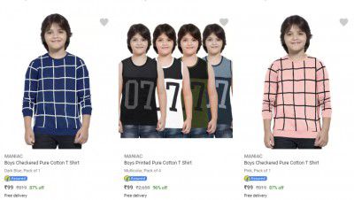 Maniac Kids T Shirts at 96% off