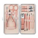 Manicure Set, 12 In 1 Stainless Steel Professional Pedicure Kit Nail Scissors Grooming Kit with Pink Leather Travel Case Pink...