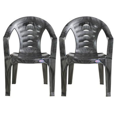 MANISH Innova Chairs Set of 2 Matt Pattern Plastic Chairs for Home, Living Room Bearing Capacity up to 200Kg Strong and Sturdy Structure (KDHDJK-387385)