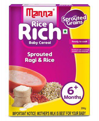 Manna Baby Cereal, Baby Food (6+Months) 400g (200g, Pack of 2)