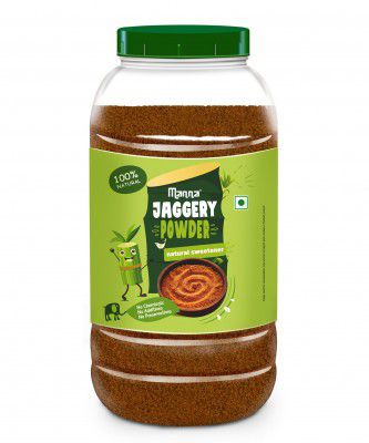 Manna Jaggery/Gur/Gud Powder, Healthy Sugar Subsitute | Natural Sugar Substitute | No Chemicals, No Additives, No Preservatives | 1.5 Kg Jar